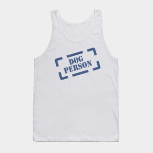 Dog Person Stamp blue on white Tank Top